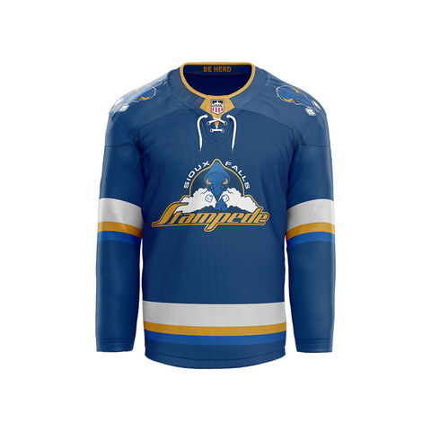 Youth SF Stampede Navy Authentic Game Jersey