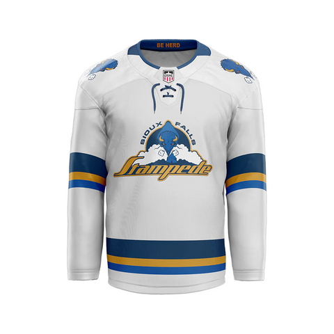 Youth SF Stampede White Authentic Game Jersey